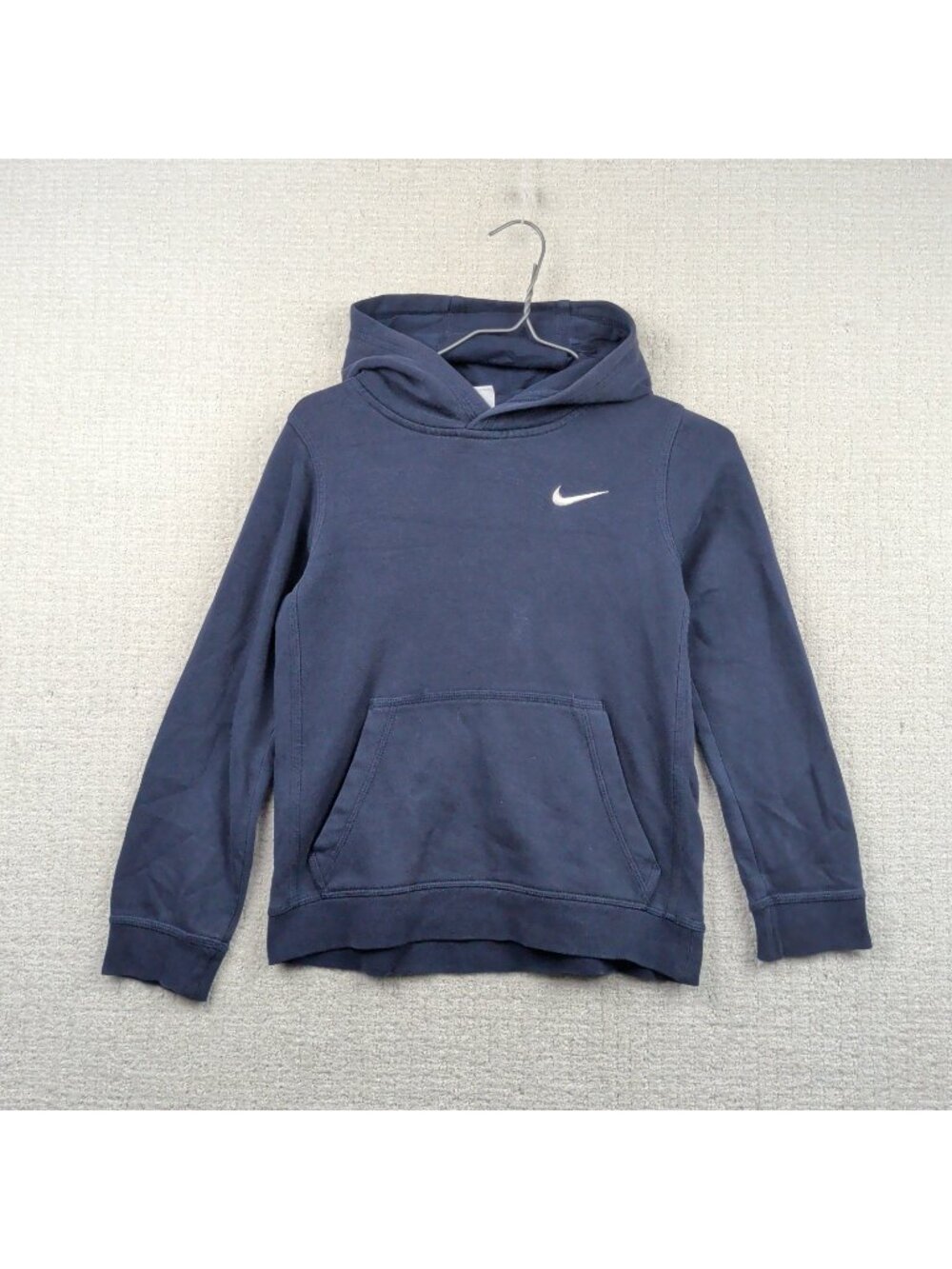 Nike Team Club Pullover Hoodie Dark Navy Blue Cozy Sweatshirt Kids Sz M Active